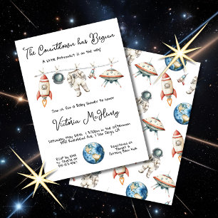 Invitation Cloche du petit astronaute Baby shower