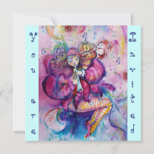 Invitation CLOCHER MUSICAL, bleu rose