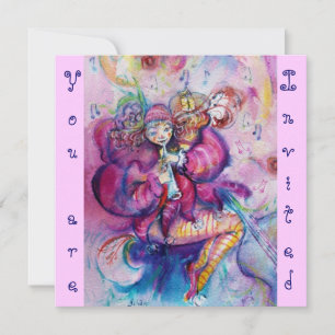 Invitation CLOCHER MUSICAL, bleu rose