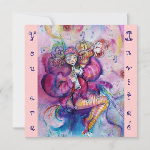 Invitation CLOCHER MUSICAL, bleu rose