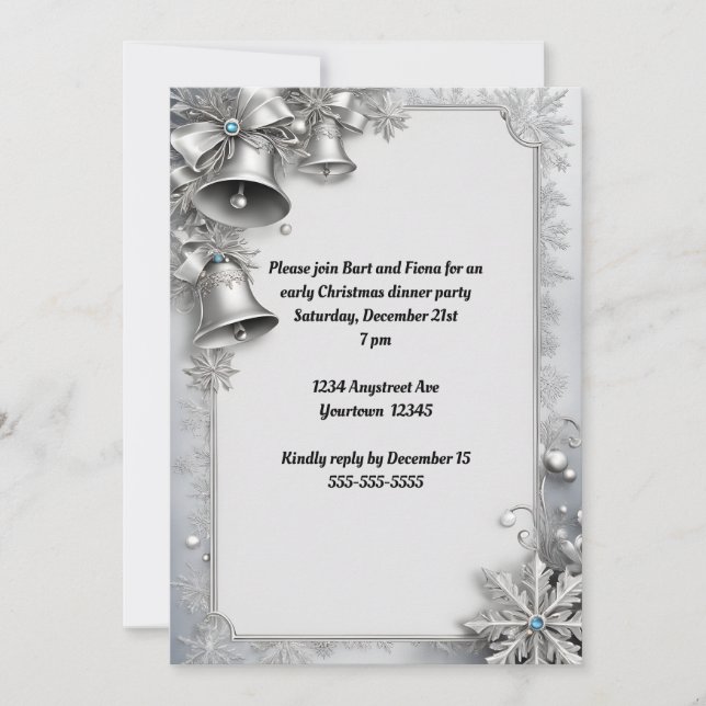 Invitation Cloches de Noël Fête (Devant)