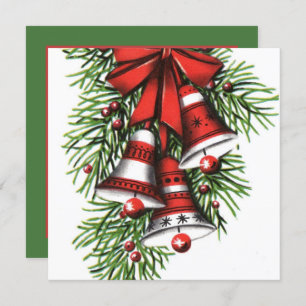 Invitation cloches de Noël rétro vintage ajouter des informat