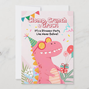 Invitation Clomp, Crunch & Growl ! Parti Dinosaur