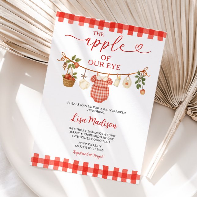 Invitation Clothesline Apple de notre Baby shower oculaire (Créateur téléchargé)