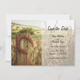 Invitation Clôture de campagne rustique et fer à cheval pour 