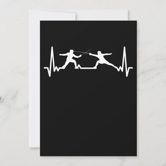 Invitation Clôture Jeu joueur fencer sport cardiogramme clôtu (Devant)