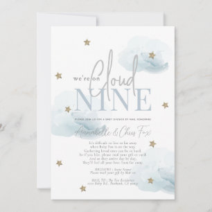 Invitation Cloud 9 Gold Stars Baby shower garçon par courrier