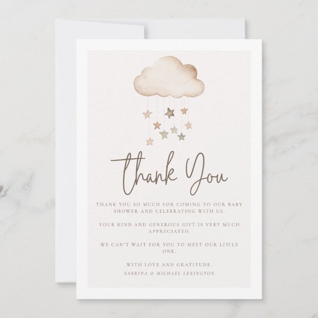 Invitation Cloud Neuf Baby shower neutre pour les femmes Merc (Devant)