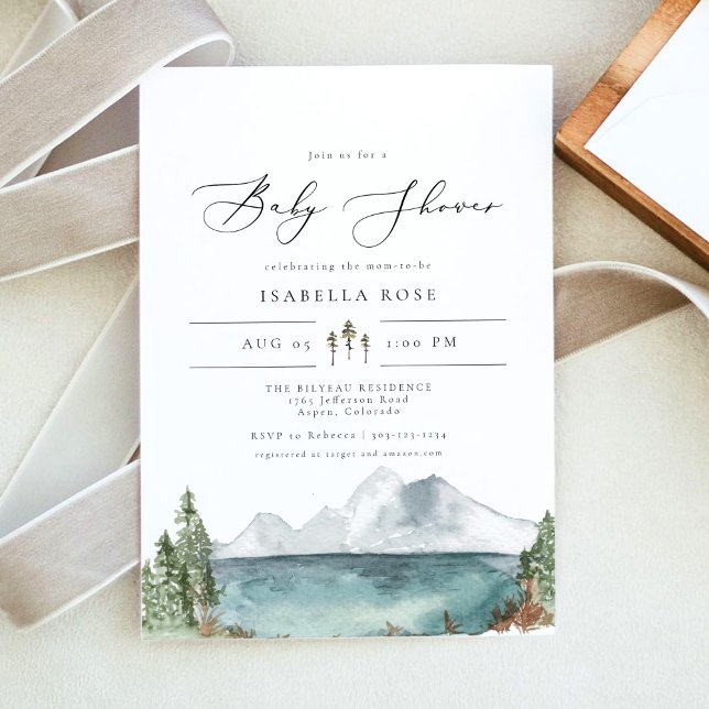 Invitation CLOVER - Baby shower rustique du Boho du lac Mount (Créateur téléchargé)