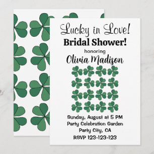 Invitation Clover Lucky In Love Baby Shower de Mariage
