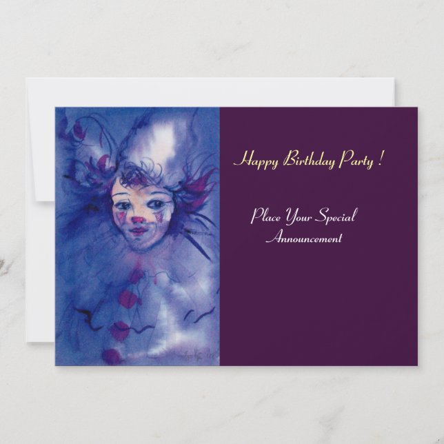 INVITATION CLOWN DANS PURPLE (Devant)