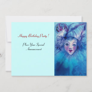 INVITATION CLOWN EN BLEU