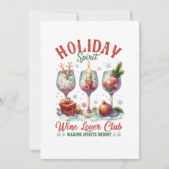 Invitation Club de amateurs de vin de Noël (Devant)