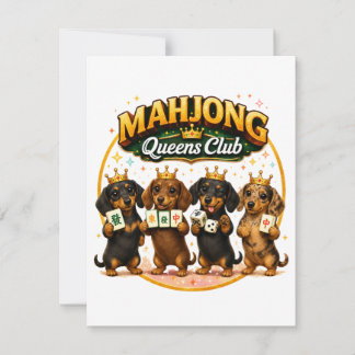 Invitation Club des Reines de Mahjong Adorables Dachshunds