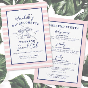 Invitation Club Social de Week-end Enterrement de Vie de Jeun