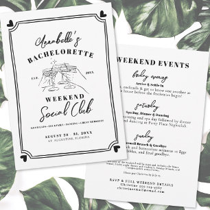 Invitation Club Social de Week-end entre Filles Enterrement d