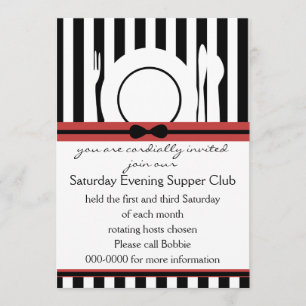 Invitation Club souper Cravate noire