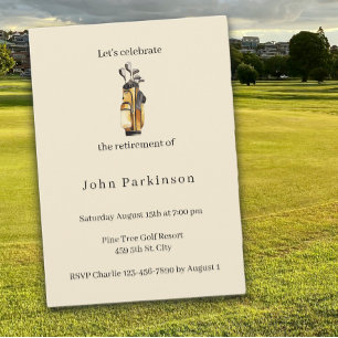 Invitation Clubs de golf pour la fête de retraite d'un golfeu