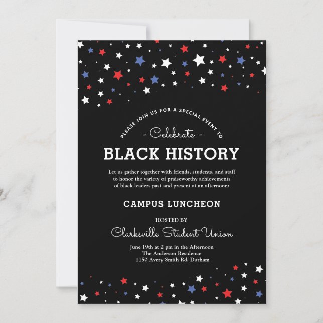 Invitation Cluster d'étoiles | RWBB, événement d'historique n (Devant)