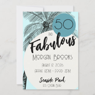 Invitation Coastal Chic 50 ans et Fabulux Anniversaire Aqua