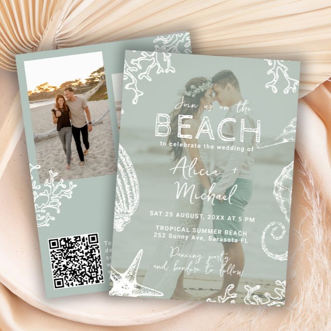 Invitation Coastal ocean beach destination wedding all in one (Créateur téléchargé)