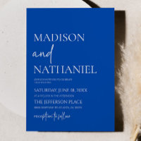 Cobalt bleu minimaliste Mariage simple et élégant