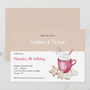 Invitation Coca Chaud De Noël Et Cookies Aquarelle