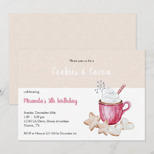 Invitation Coca Chaud De Noël Et Cookies Aquarelle