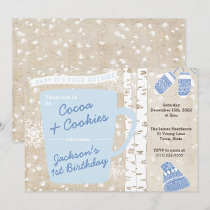 Invitation Coca et cookies Rustic Forest Boy Fête d'anniversa