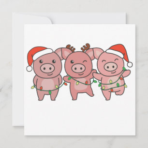 Invitation Cochon Noël Animaux de Noël cochons cochons cochon