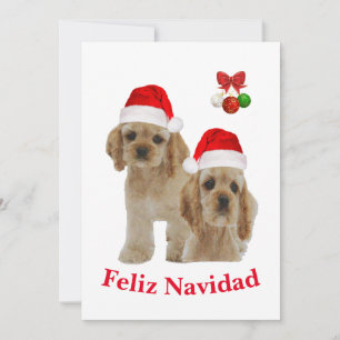 Invitation Cocker spaniel Feliz Navidad