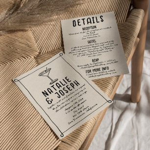 Invitation Cocktail à base de cadres à main rétro tout en un 