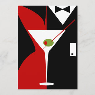 Invitation Cocktail à base de Martini rouge et noire