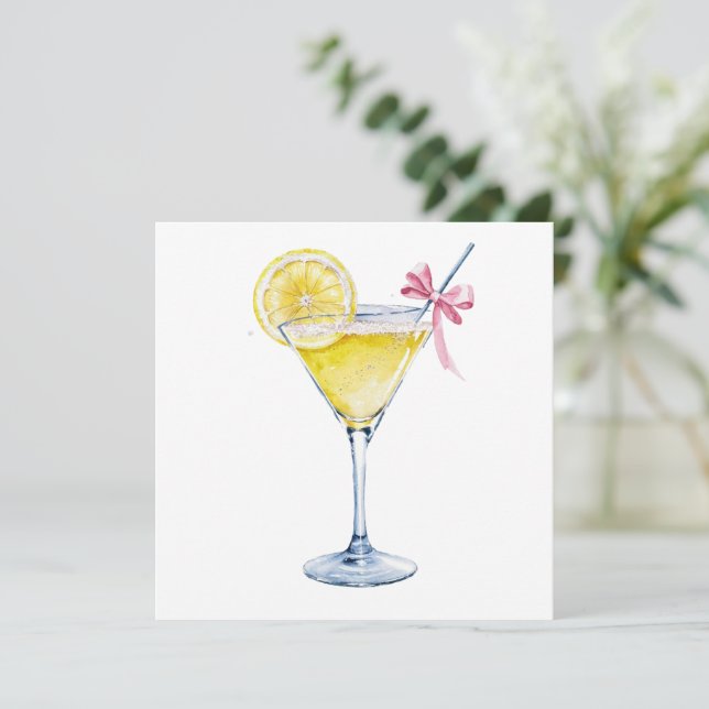 Invitation Cocktail à goutte de citron (Debout devant)