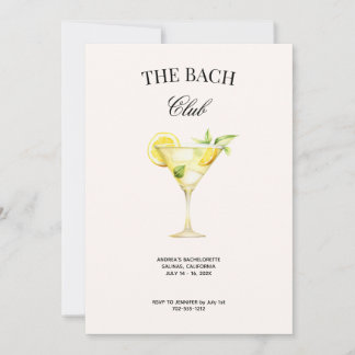 Invitation Cocktail Citron Bach Social Club avec code QR