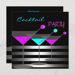 Invitation Cocktail Cocktails Boissons Martini Turquoise Rose
