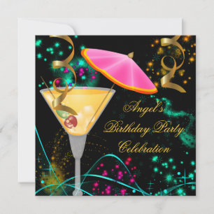 Invitation Cocktail Coloré pour Fête de Fin d'Année