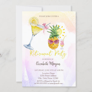 Invitation Cocktail d'ananas Whimsical Retraite de citron