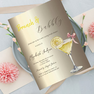 Invitation Cocktail de champagne au citron pour enterrement d