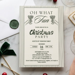 Invitation Cocktail de fête de Noël Oh Quel Plaisir Fantaisis