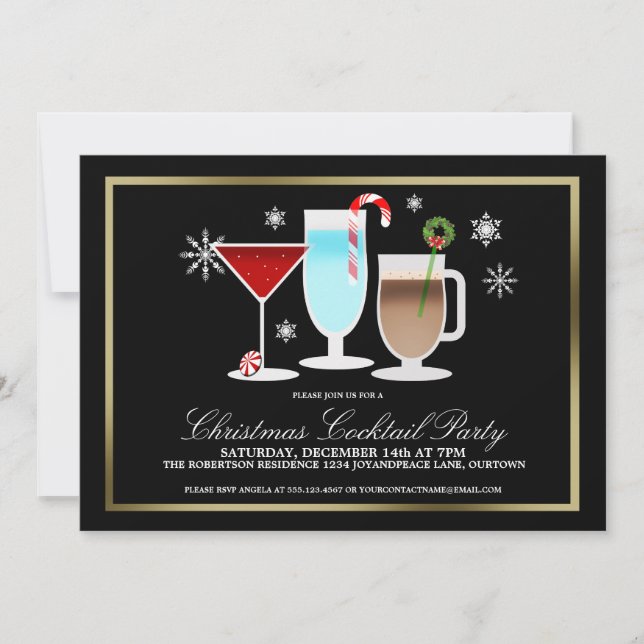 Invitation Cocktail de Noël (Devant)
