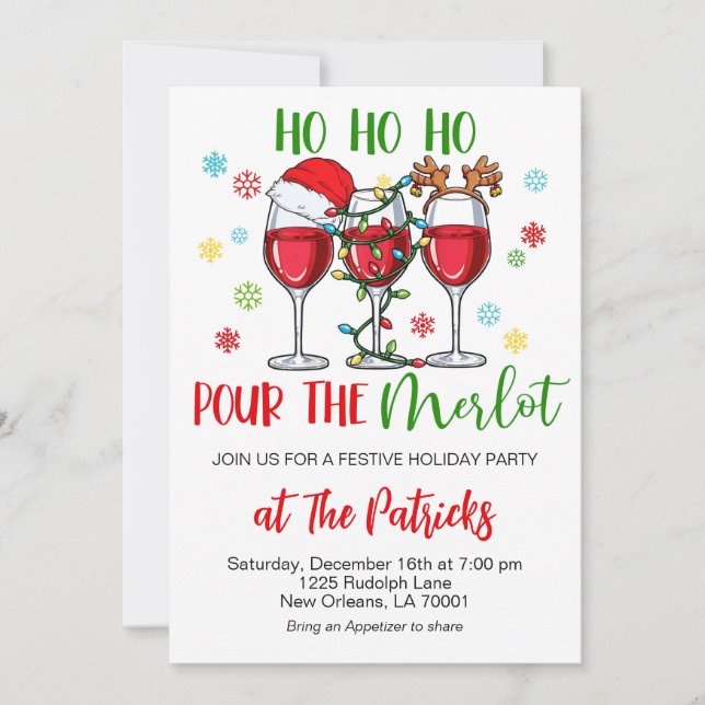 Invitation Cocktail de Noël (Devant)