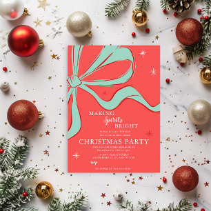 Invitation Cocktail de Noël à la main