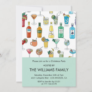 Invitation Cocktail de Noël Boissons contemporaines