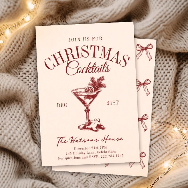 Invitation Cocktail de Noël Holiday Social Club (Créateur téléchargé)