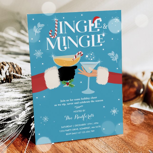 Invitation Cocktail de Noël Jingle Et Mingle (Créateur téléchargé)