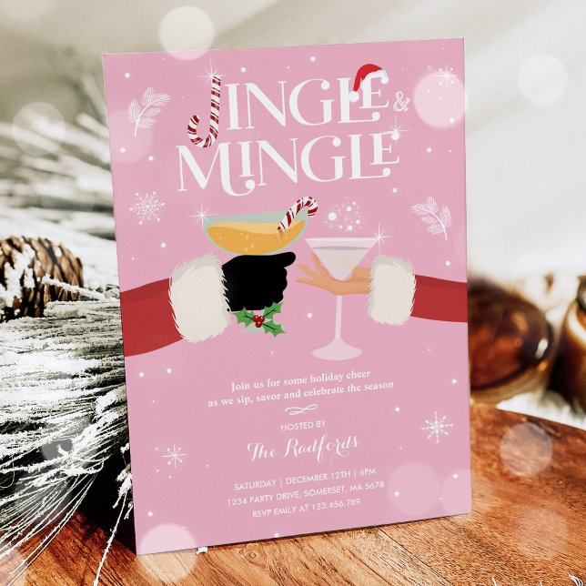 Invitation Cocktail de Noël Jingle Et Mingle (Créateur téléchargé)