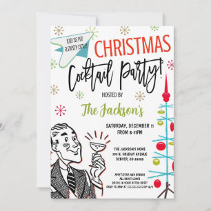 Invitation Cocktail de Noël rétro