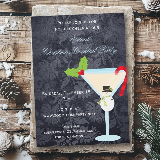 Invitation Cocktail de Noël virtuel Martini (Créateur téléchargé)