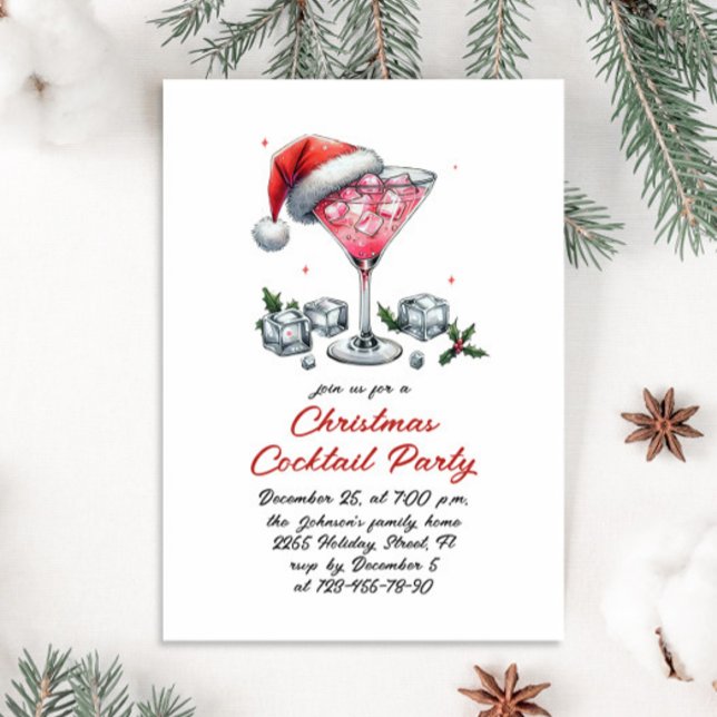 Invitation Cocktail de Noël Whimsical tiré à la main (Créateur téléchargé)
